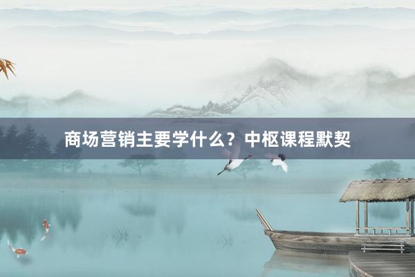 商场营销主要学什么？中枢课程默契